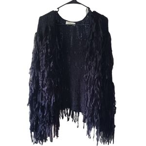 Elan Fringe Knot Cardigan Size Large